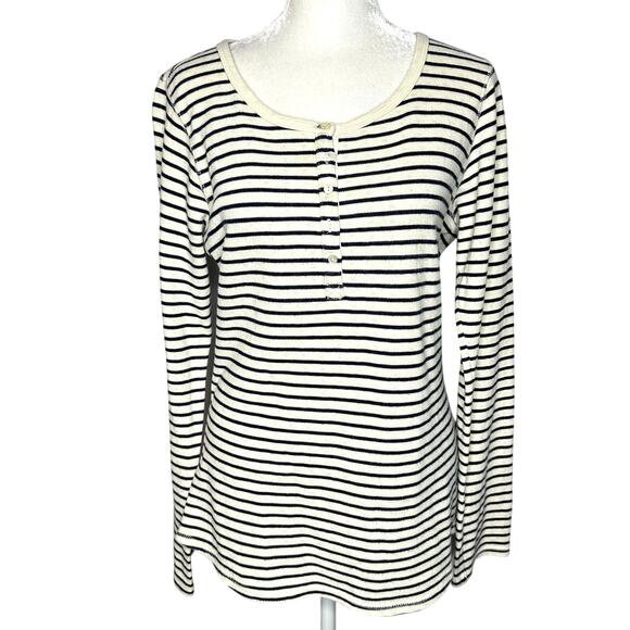 Scotch & Soda Maison Scotch Navy Blue Striped Cotton Crew Pullover Sweater 2 Med - Picture 1 of 8